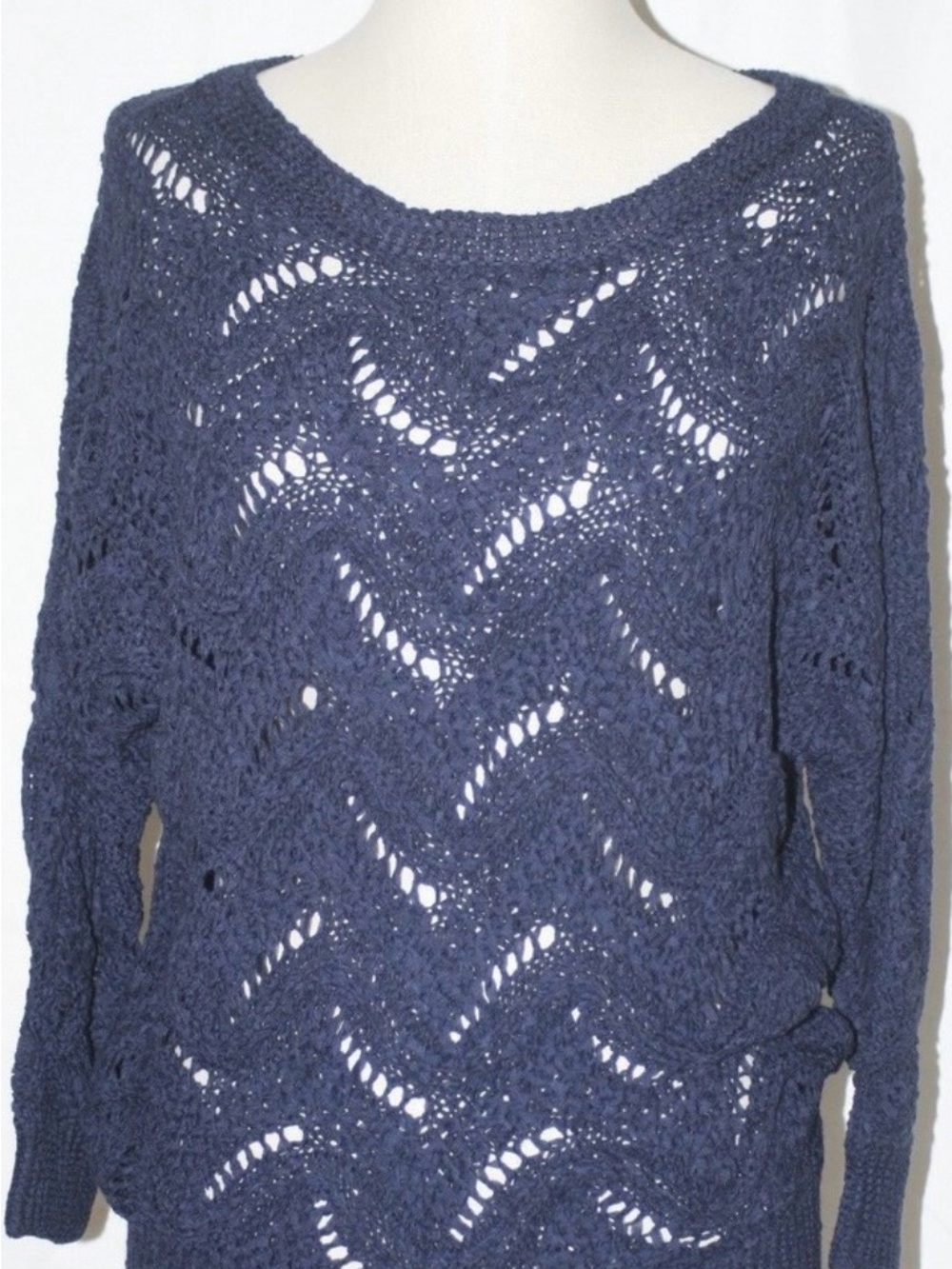 Lilly Pulitzer Navy Open-Knit Chevron Sweater